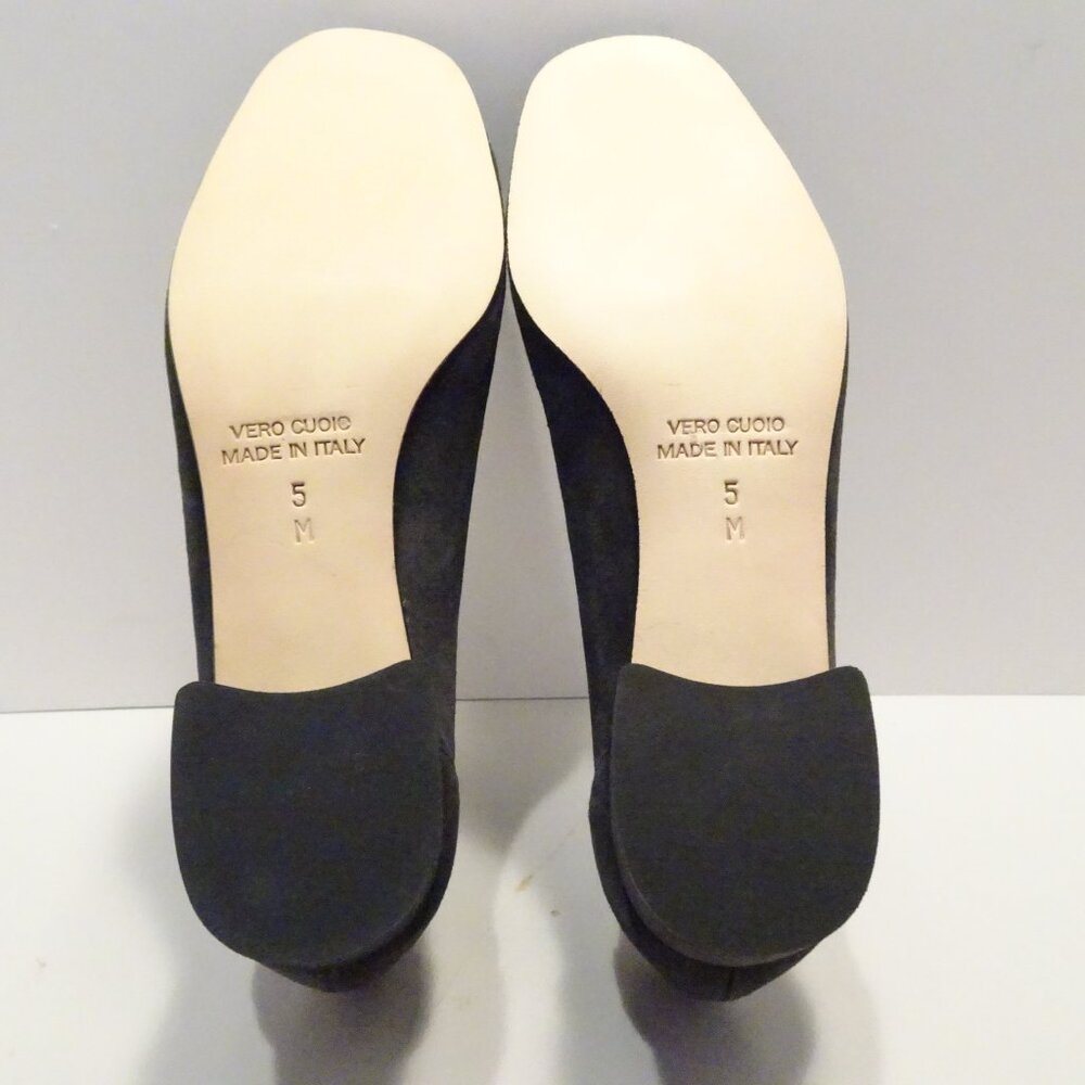 SESTO MEUCCI Flynn Low Pump Heel Gray Suede Leather Beaded Sz 5M Italy - Picture 4 of 5